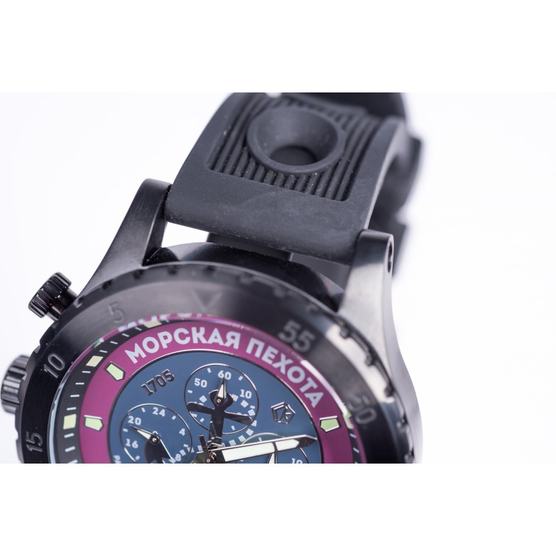 GK-201.02.1.3S  кварцевые с функциями хронографа наручные часы Главный калибр "Морская пехота"  GK-201.02.1.3S